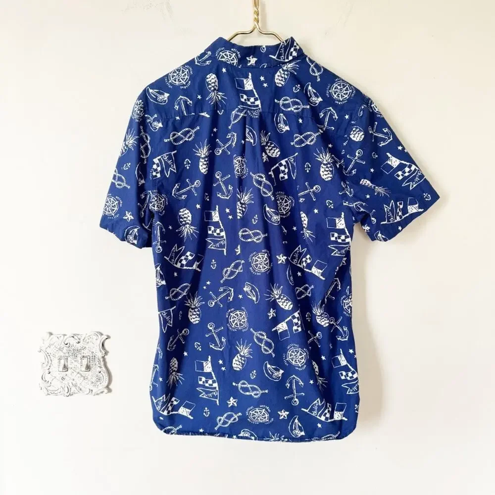Chubbies the Nutter Nautical Anchor Summer Beach Popover Shirt M